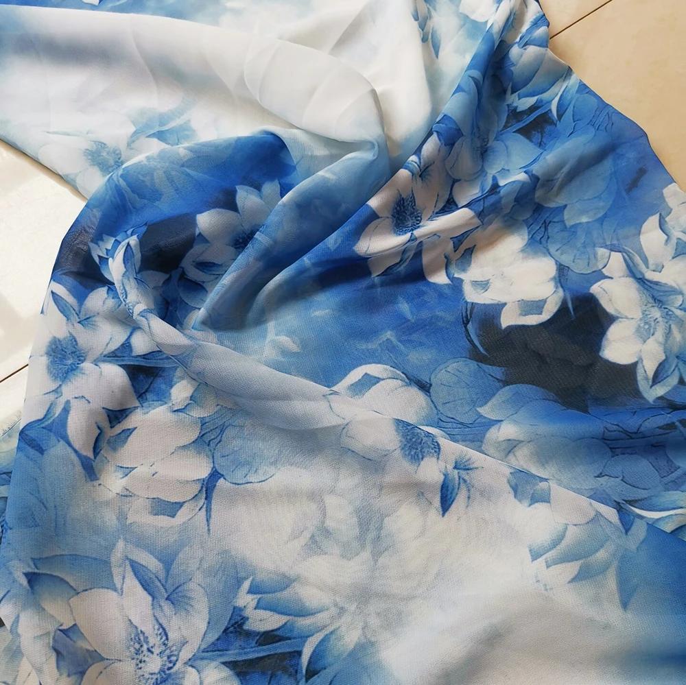 연꽃 쉬폰 원단 드레스 스커트 소재, 1 m × 1.48 m